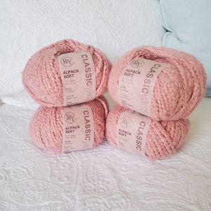 RYC Rowan AlpacaSoft yarn 4 skeins of Old Rose - discontinued